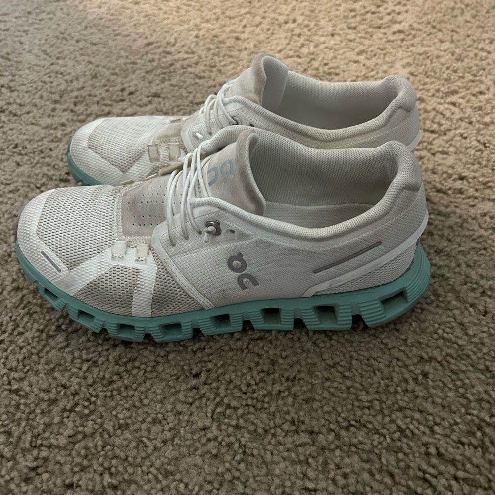 On Running Women's Sneakers in White and Teal